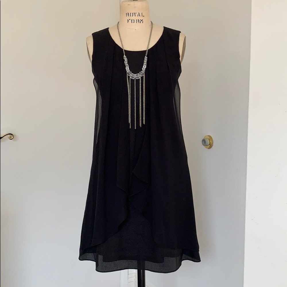 Chiffon overlay dress with matching necklace